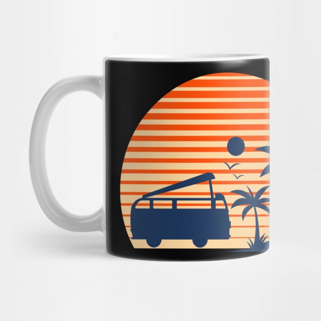 80s retro sunset beach by Creastore